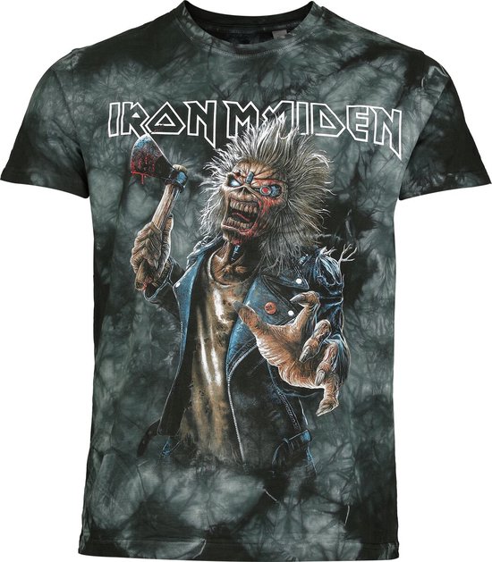 Iron Maiden Eddie Keyline Heren T-shirt - blauw/grijs - S