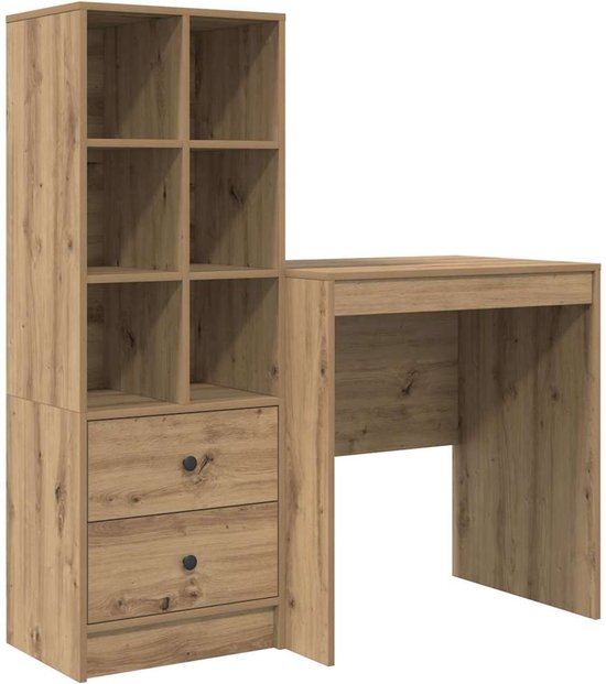 BDW Bureau Met 4 Laden - Speeltafel - Speelbureau - Computerbureau - Speeltafel - Speelbureau - Klein Bureau 90x77x50cm - Wit/Rood Glanzend