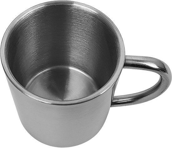 Set van 4 Isolerende Dubbelwandige Camping Bekers - Roestvrij Staal, 200 ml — afbeelding 5