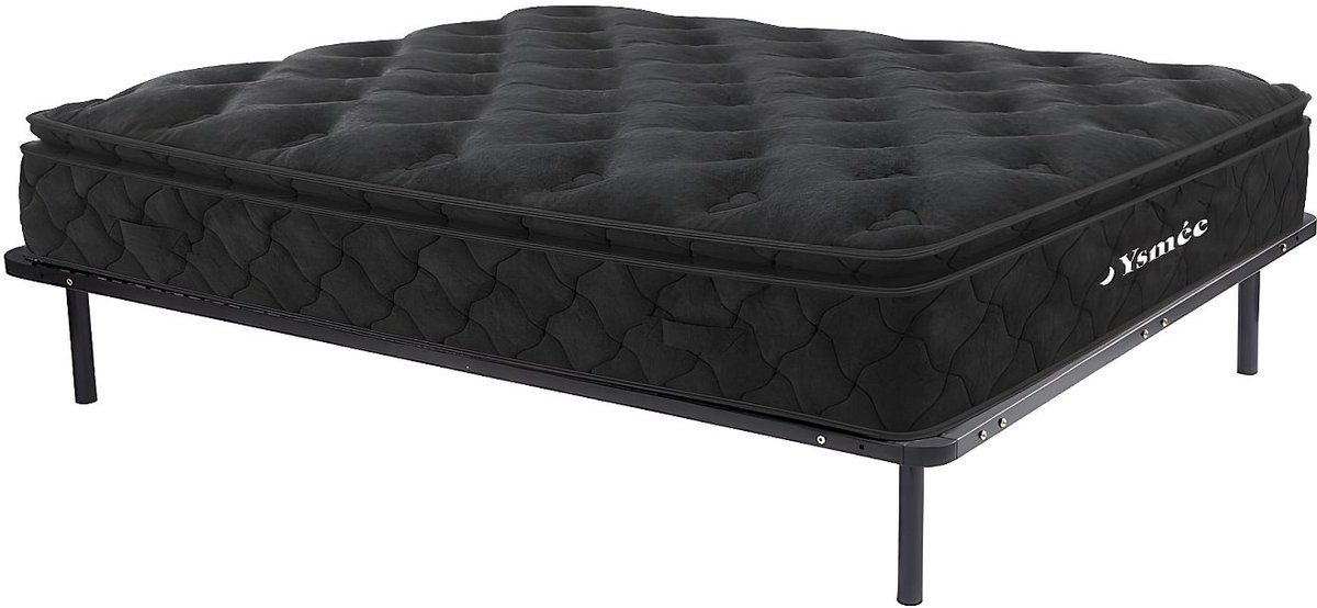 Vente-unique Set 2 lattenbodems 90 x 200 + matras met pocketveren - BLACK DREAM van YSMÉE - 180 x 200 cm