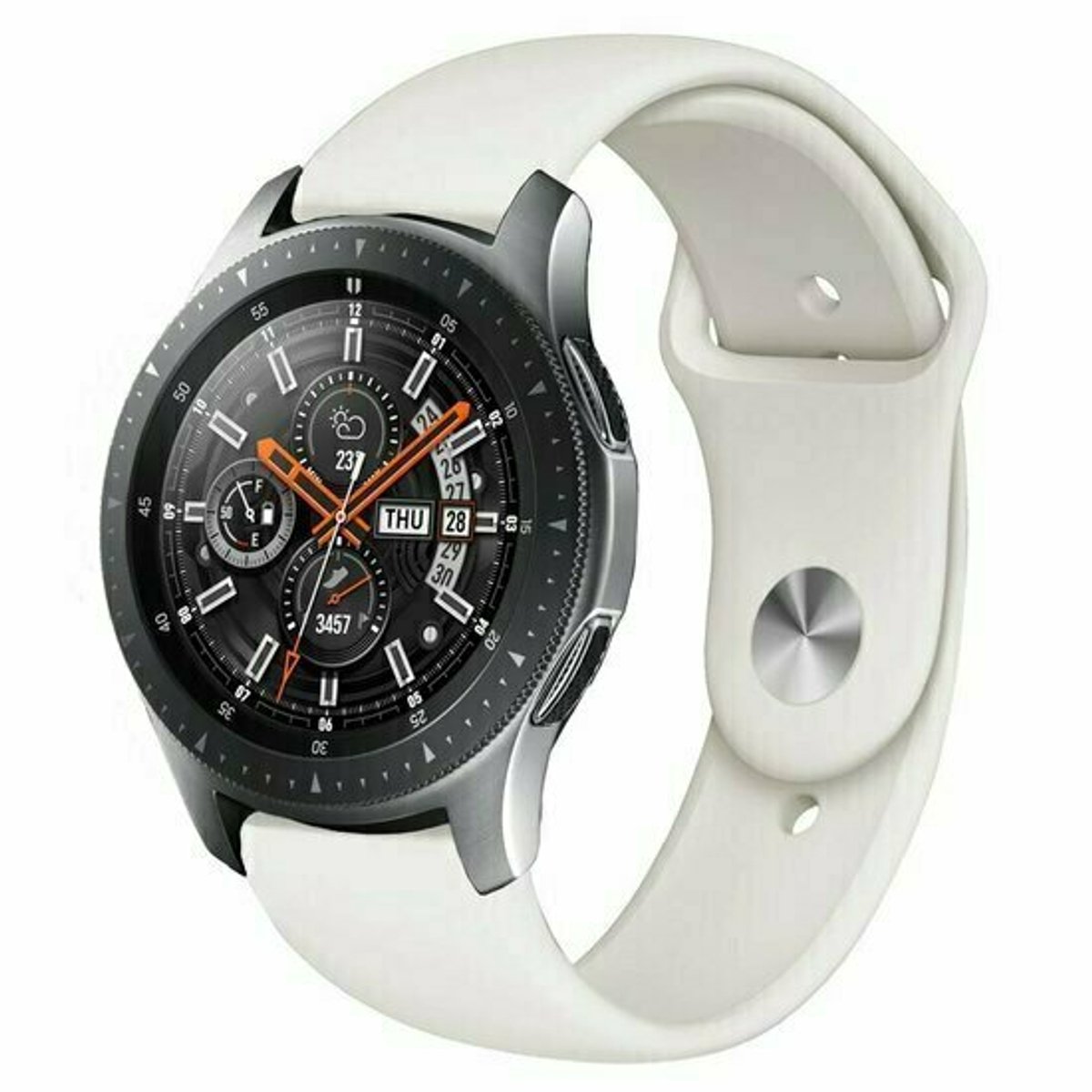 By Qubix - Rubberen sportband - Roomwit - geschikt voor Huawei Watch 5 - 46mm