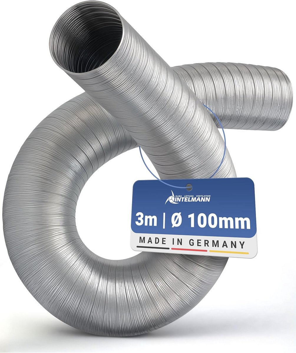 Flexibele Aluminium Buis 100 mm Diameter 3 Meter Lengte voor Ventilatie en Afzuiging