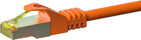 CAT.7 Netwerkkabel, LAN-kabel, installatiekabel, PiMF AWG23 SFTP 1000 MHz, puur koper (100%) LSZH (halogeenvrij), RoHS-compliant, installatiekabel, datakabel, oranje (250 m