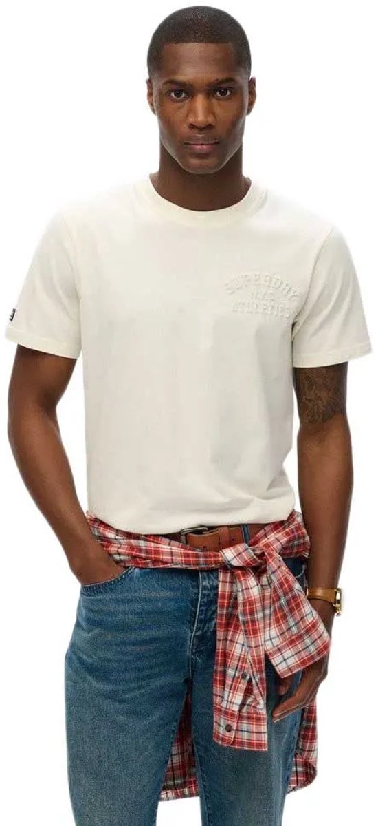 Superdry Athletic relaxed T-shirt met reliëfopdruk Heren T-shirts Roze