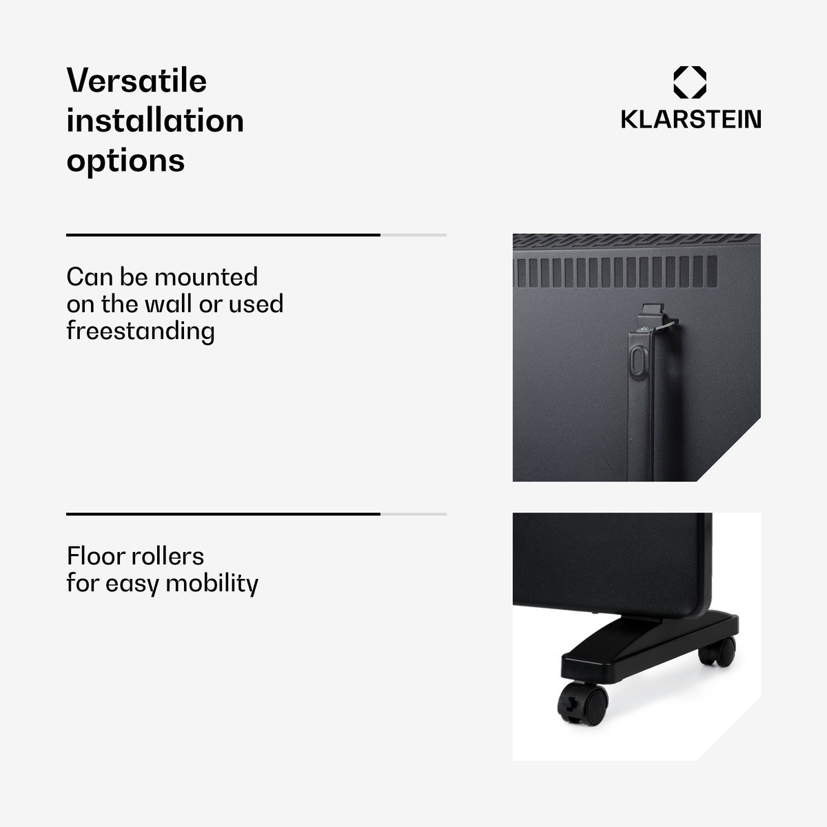 Klarstein elektrische kachel, convectiekachel, vrijstaand of wandmodel, energiebesparende elektrische kachel, app-gestuurd, stille elektrische kachel, vrijstaande elektrische radiator met thermostaat, 1500 W – foto 4