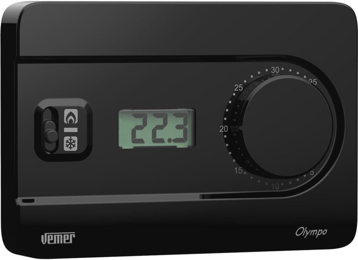 LCD Kamerthermostaat voor Wandmontage met Draaiknop en LCD-Display