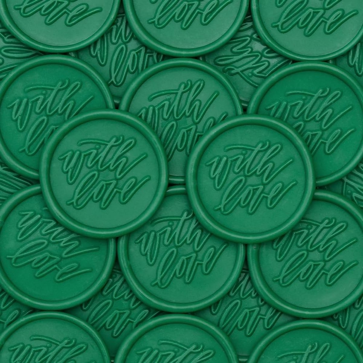 Zelfklevende zegelwasstickers "With Love" - 50 stuks voor kaarten, enveloppen en cadeaus