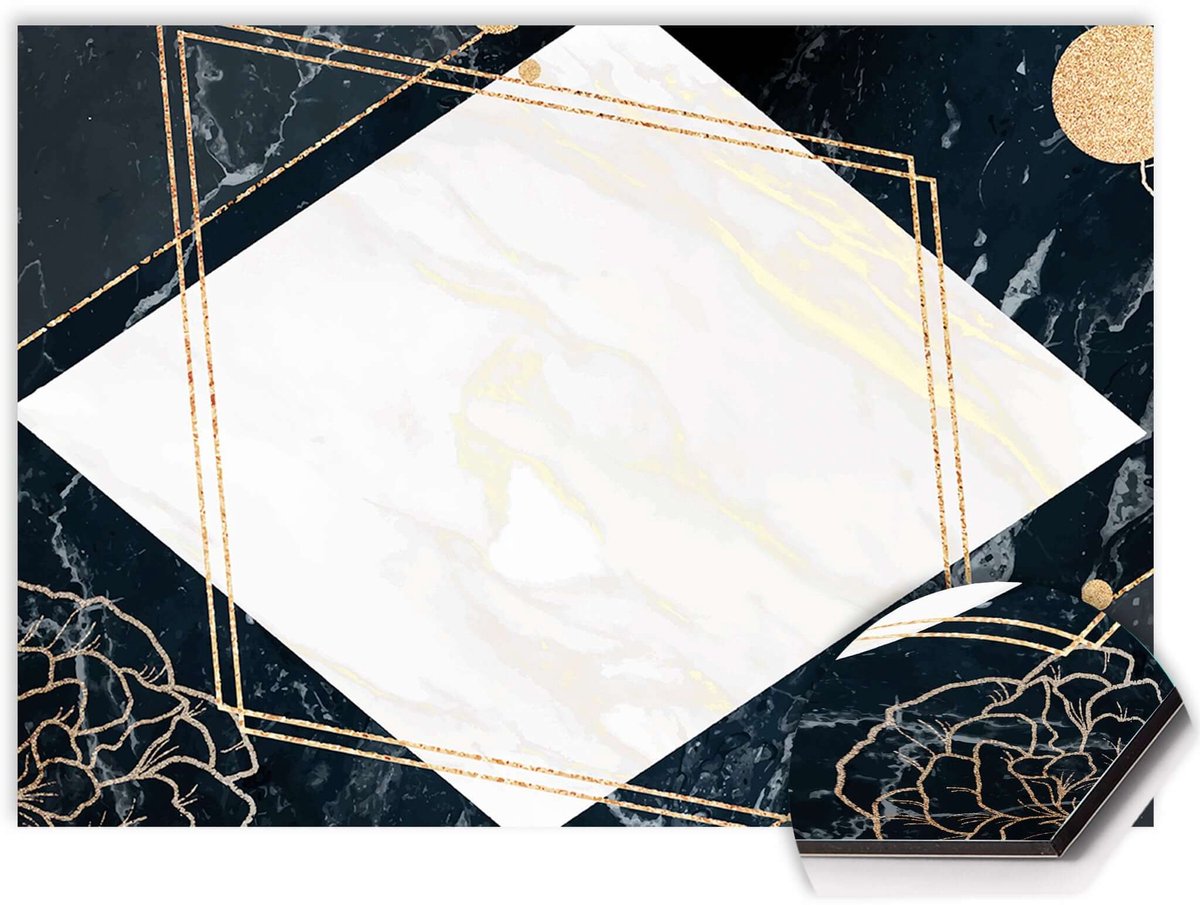 KitchenArt - Glamour Marble Spatscherm - 60x30 cm - Spatscherm Achterwand Keuken - Spatwand Keuken