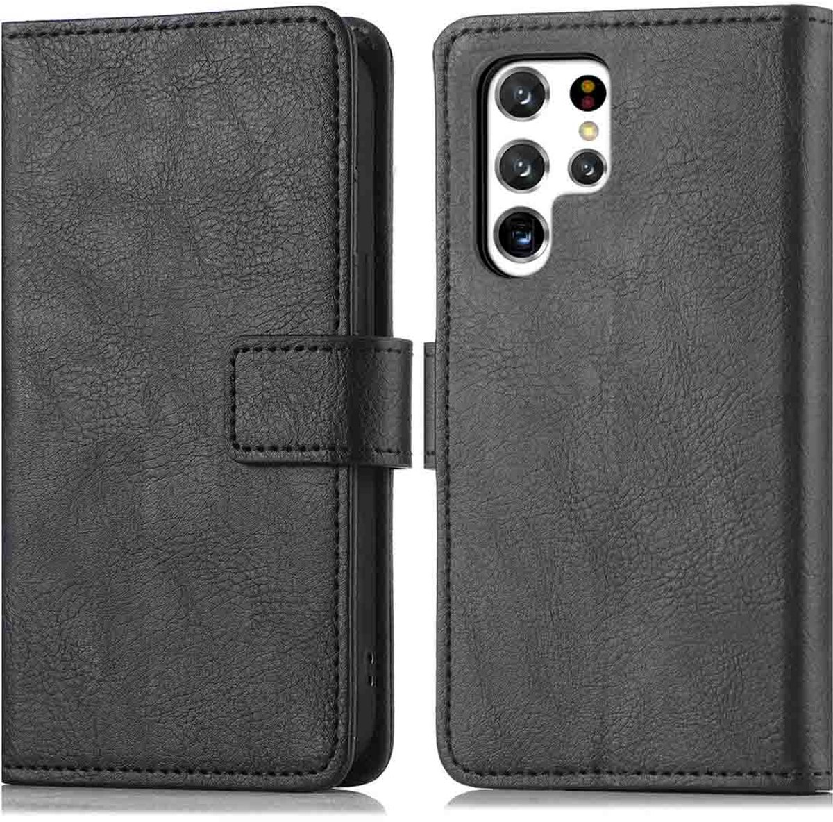 imoshion Hoesje - Geschikt voor Samsung Galaxy S22 Ultra - Luxe Bookcase - Zwart