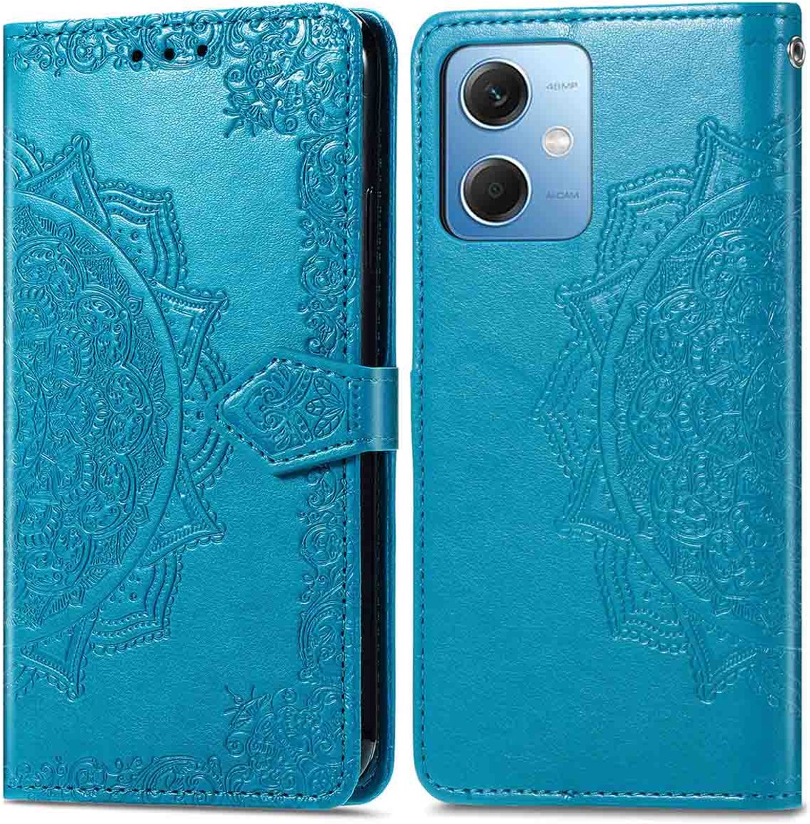 imoshion Hoesje - Geschikt voor Xiaomi Redmi Note 12 - Mandala Bookcase - Turquoise