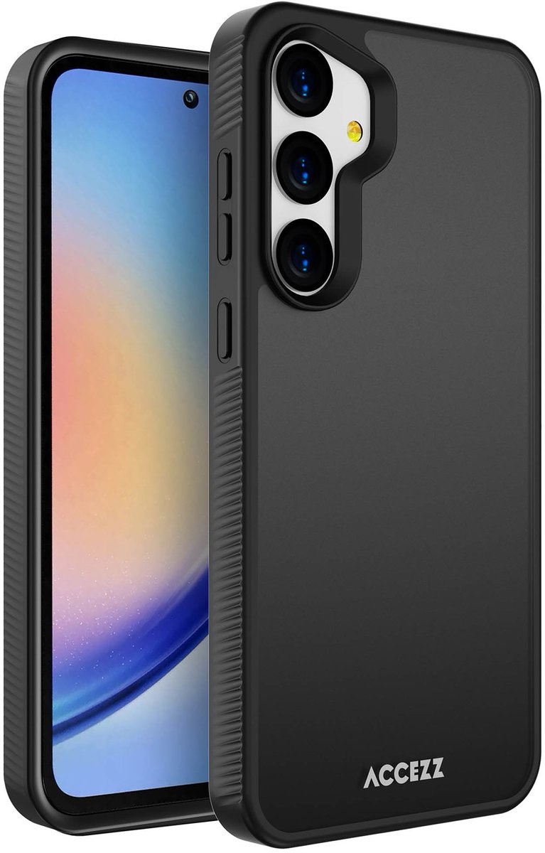 Accezz Hoesje Geschikt voor Samsung Galaxy A35 Hoesje - Accezz Rugged Frosted Backcover - zwart