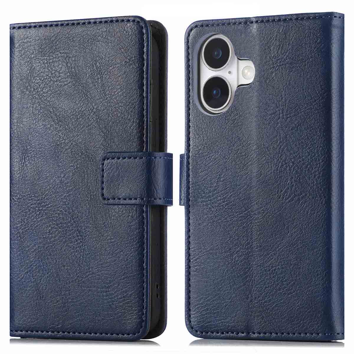 imoshion Hoesje - Geschikt voor Apple iPhone 16 Plus - Luxe Bookcase - Donkerblauw