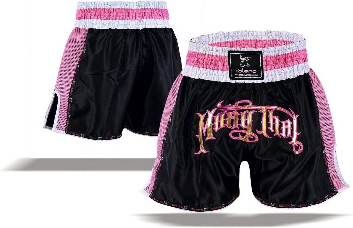 Dames Muay Thai Shorts Roze voor Vechtsporten MMA en Kickboksen