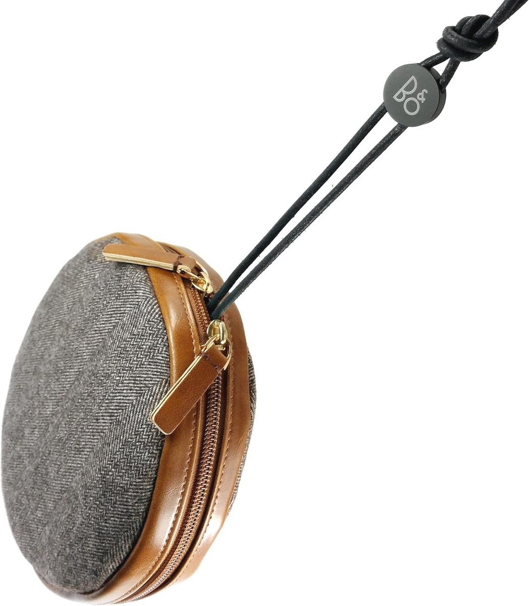 Bruine Tweed Hoes voor Bluetooth Luidsprekers - Visgraat Design