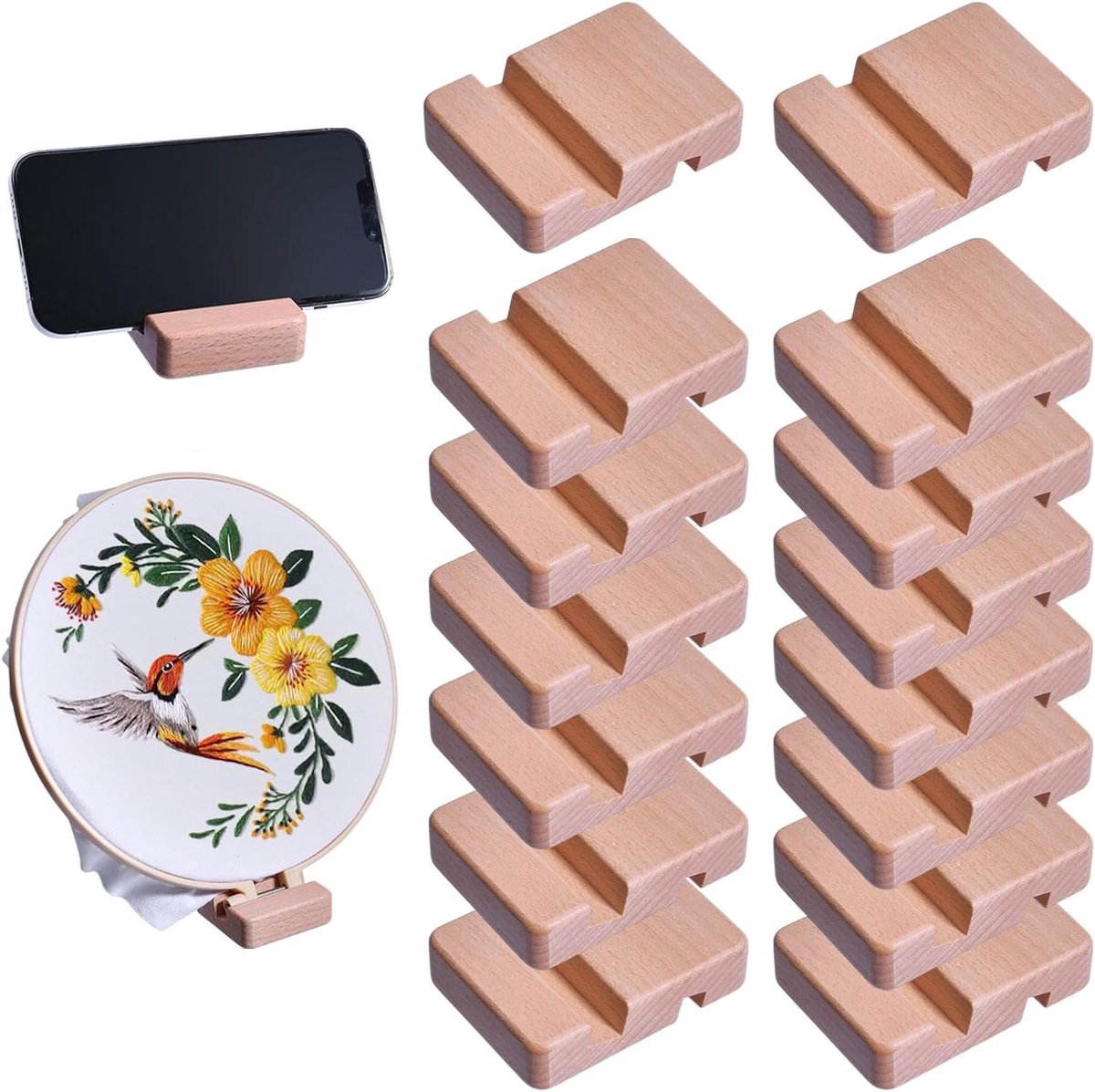 Allecta - Houten Borduurwerk Hoepel Houder Display Stand Bureau Kruissteek - 15 Stuks
