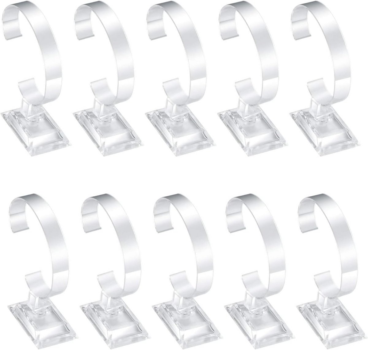 Transparante Horlogestandaarden - Set van 10 Stuks, Acryl, Geschikt voor Horloges en Armbanden, Sieradenpresentatie