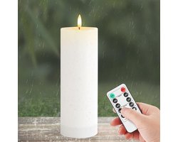MeYuxg 10 x 30 cm led-kaarsen met afstandsbediening en timerfunctie, grote vlamloze en waterdichte led-outdoor-kaars van kunststof (1 stuks)