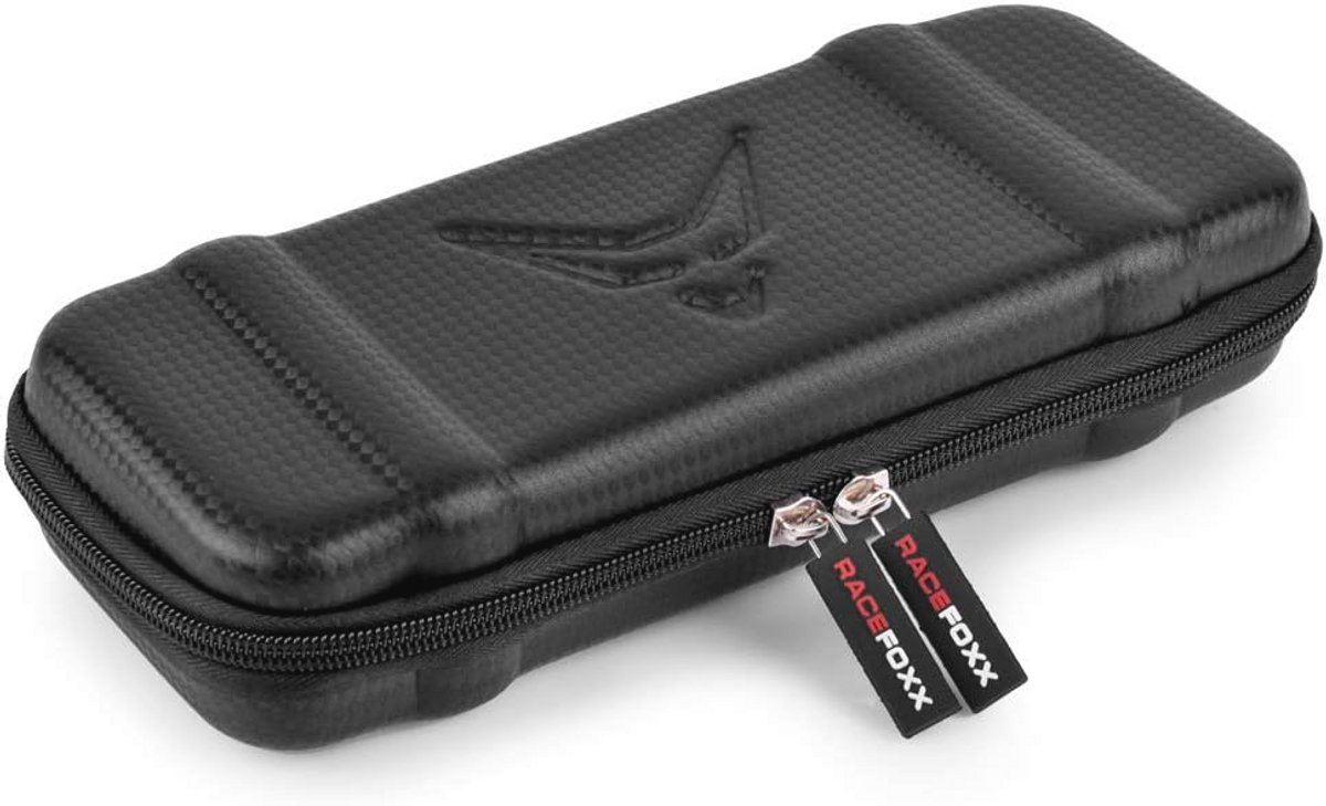 Hardcase met ritssluiting voor kleine apparaten - Ideaal voor hoofdtelefoon en navigatie - Carbonlook - 250 x 100 x 45 mm