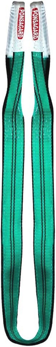 Platte hijsband met lus van 2000kg - 2 meter - Polyester voor zwaar gebruik