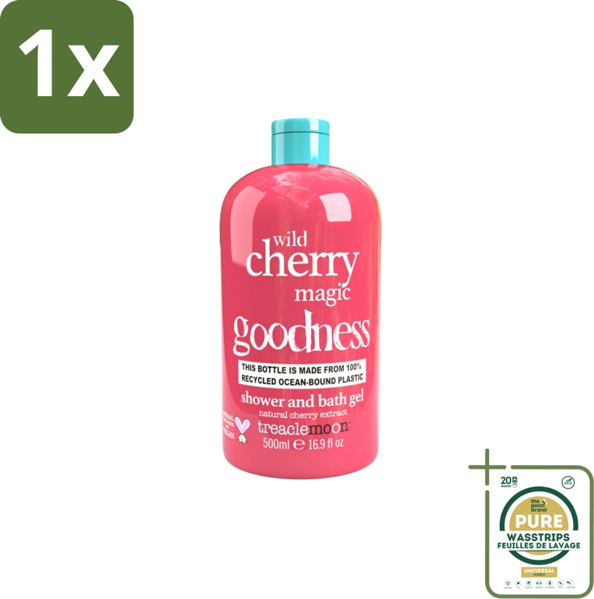 1 x Treaclemoon – Douchegel – Wild Cherry Magic – 500 ml- Douchegel - Wild Cherry - Fruitige Geur - Kersen - Hydraterend