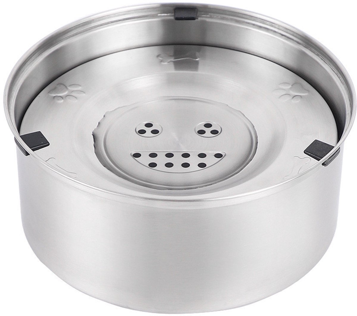 Waterbakdispenser voor honden - 3L - Lekvrije bak - Slow Feeder - Roestvrij staal - Antislip hondenbak - Waterbakdispenser voor huisdieren - Geschikt voor honden en katten - Zilver