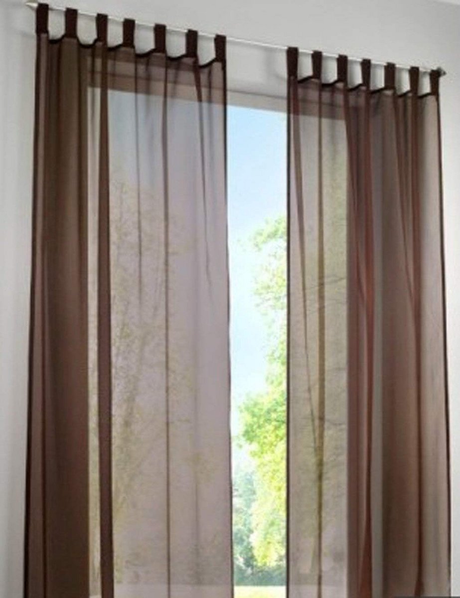 Transparante Voile Gordijnen voor Raam en Balkon - 2 Stuks, Rood, 140 x 250 cm