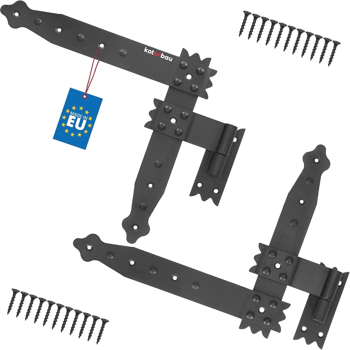 Hoekband 250 x 230 mm voor Raamluiken en Deuren - Zwart Gepoedercoat