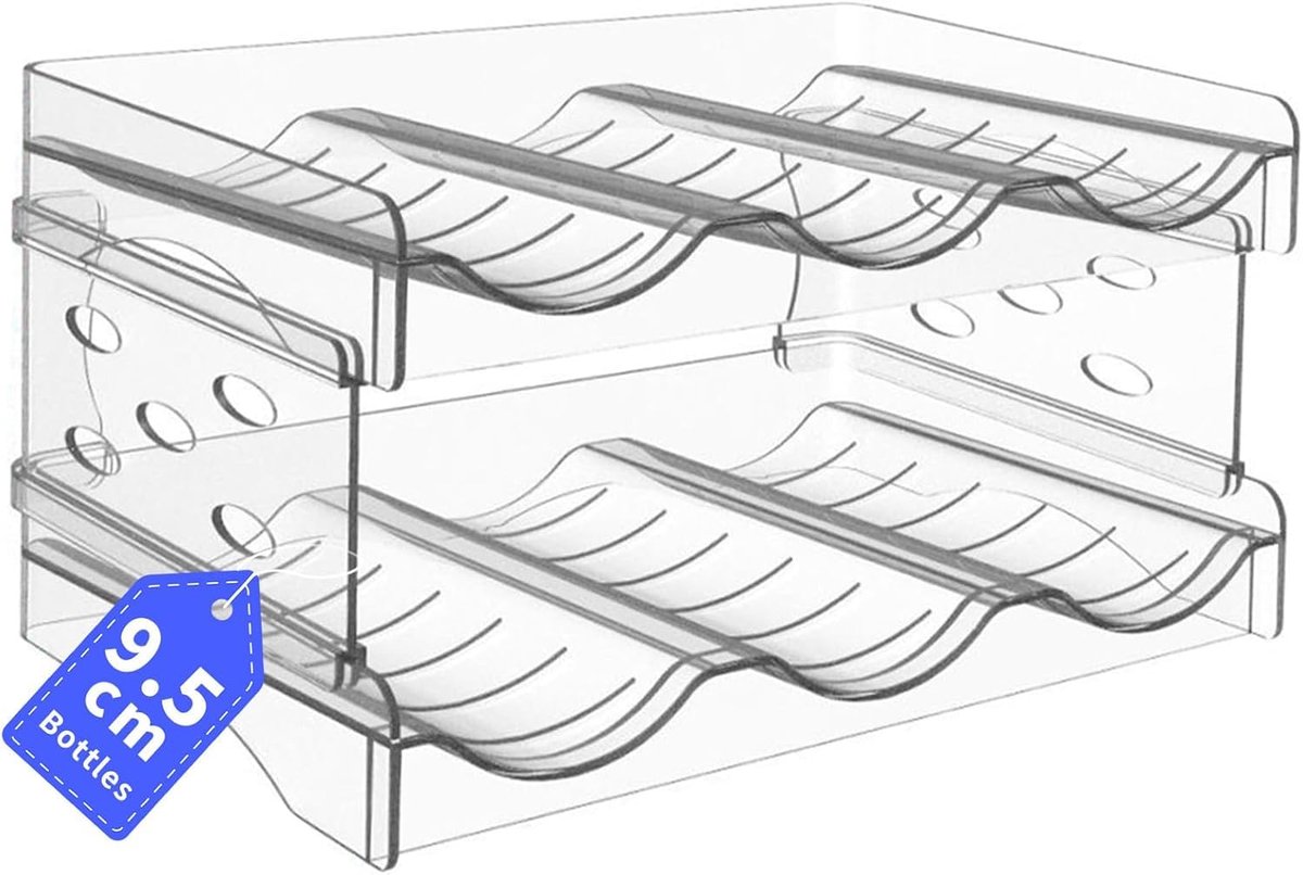 Unyqoos® Stapelbare flessenhouder voor koelkast en kast met antislip ontwerp