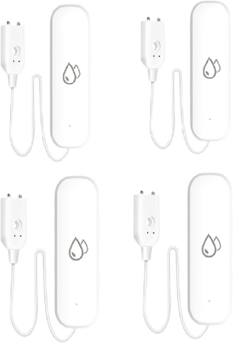 Slimme WiFi Water Alarm Sensor voor Smart Home - Waterlekkage Detector (4 Stuks)