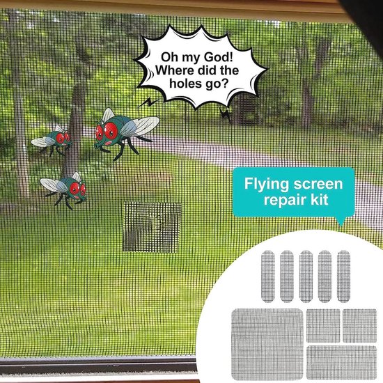 Vliegengaas Reparatie Plakband voor Raam en Deur - Insectenbescherming en Zelfklevende Klittenband — afbeelding 5