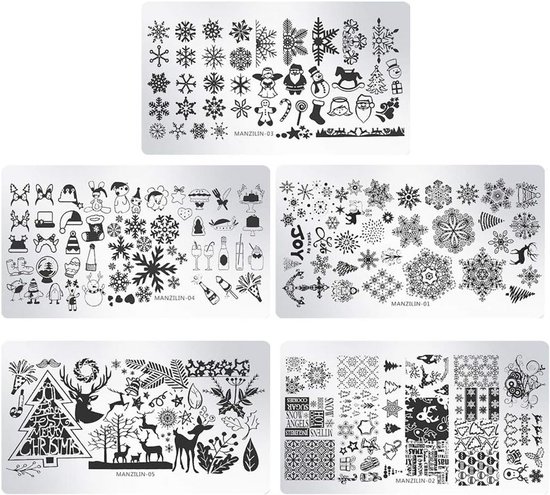 Sungeek Kerstkussenslopen 40 x 60 cm, set van 4, kerstman, sneeuwpop