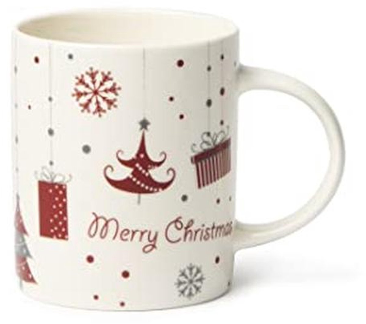 Set van 4 Porseleinen Kopjes Merry Christmas, 30 cl
