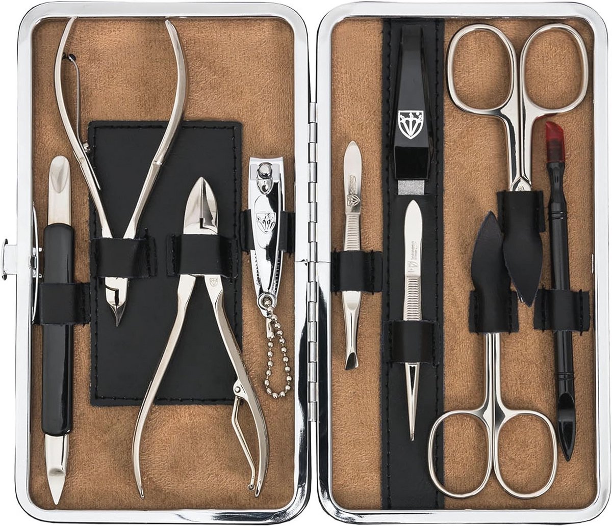 10-delige manicure set in leren etui - Perfecte nagelverzorging voor thuis