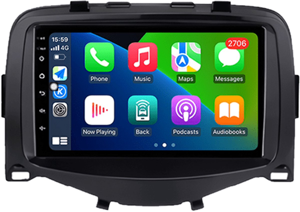 VCTparts® CarPlay & Android Auto Scherm voor Citroën C1, Toyota Aygo, Peugeot 108 (2014–heden) – Draadloos Multimedia Touchscreen, GPS Navigatie – Inbouwen / Inbouwservice / Installatie