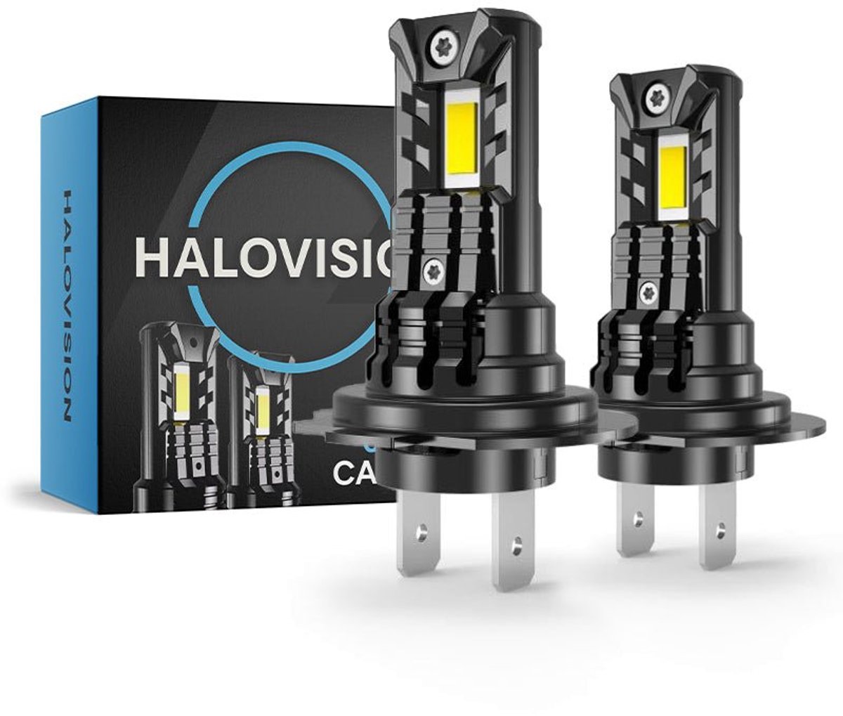 HaloVision Turbo LED Koplampen H7 – 25W 5000Lm 6000K Helder Wit – Canbus Plug en Play Dimlicht Grootlicht LED Set van 2 Autolampen
