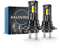 HaloVision Turbo LED Koplampen H7 – 25W 5000Lm 6000K Helder Wit – Canbus Plug en Play Dimlicht Grootlicht LED Set van 2 Autolampen