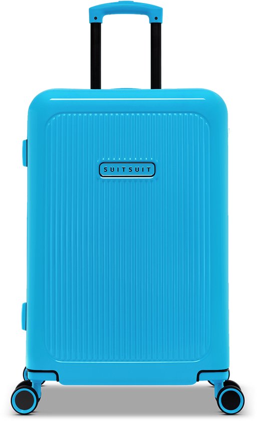 SUITSUIT Reiskoffer 66x43x24 - Reiskoffer met wielen - Lichtgewicht koffer - Veilig TSA cijferslot - 55L koffer inhoud - Expression Reiskoffers Blue Lagoon - Blauw