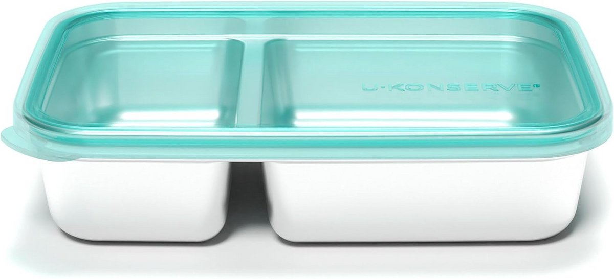 Gedeelde voedselcontainer van roestvrij staal met siliconen deksel - 825 ml