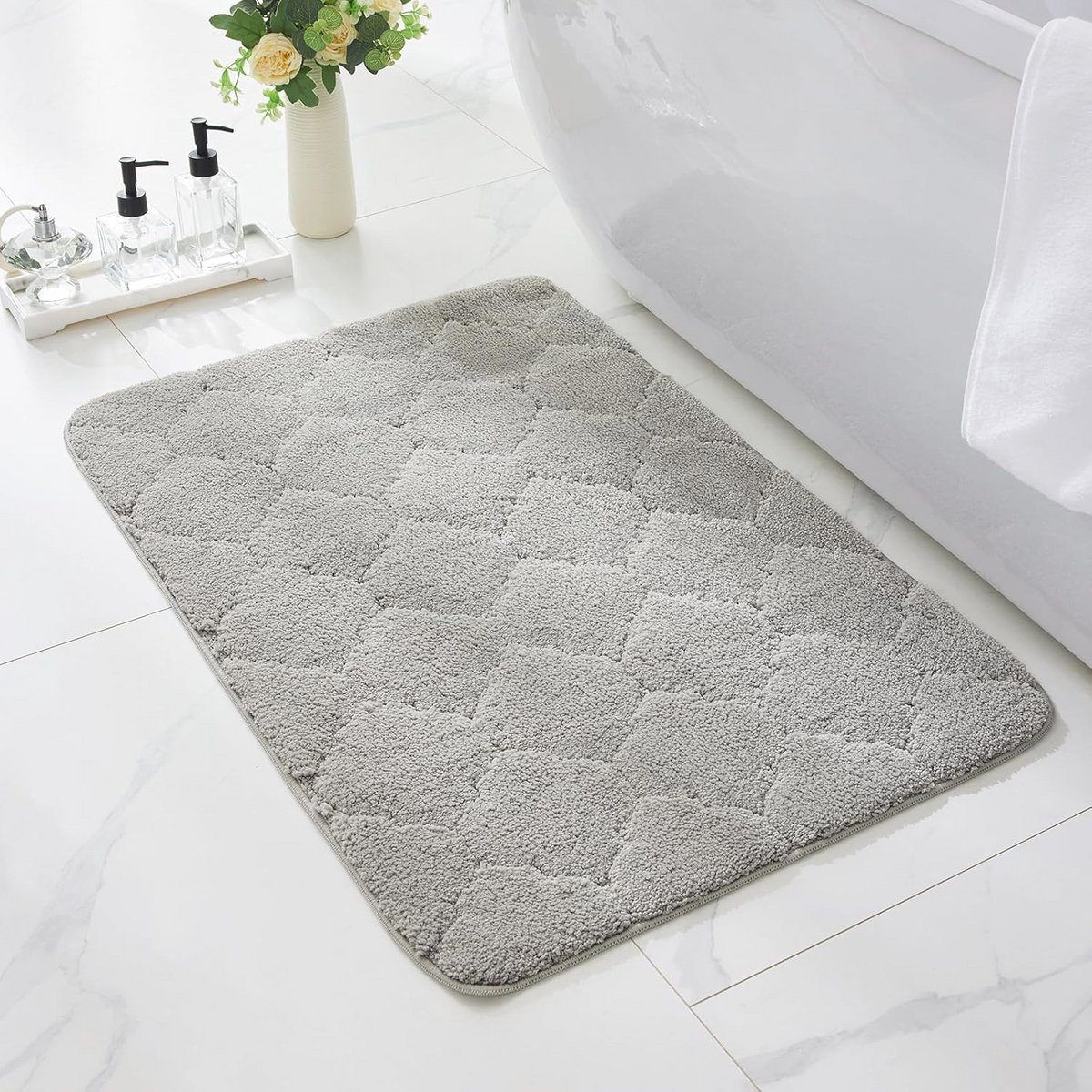 Antislip Badmat voor Badkamer - Machinewasbaar, Sneldrogend met Rubberen Achterkant, Ideaa