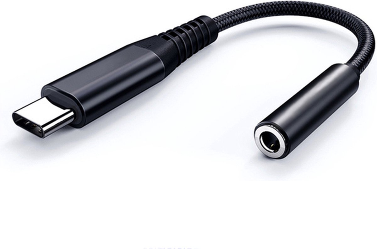 USB-C naar 3.5mm Headset Jack Adapter - Zwart
