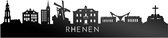Skyline Rhenen Zwart Glanzend - 80 cm - Woondecoratie - Wanddecoratie - Meer steden beschikbaar - Woonkamer idee - City Art - Steden kunst - Cadeau voor hem - Cadeau voor haar - Jubileum - Trouwerij - WoodWideCities