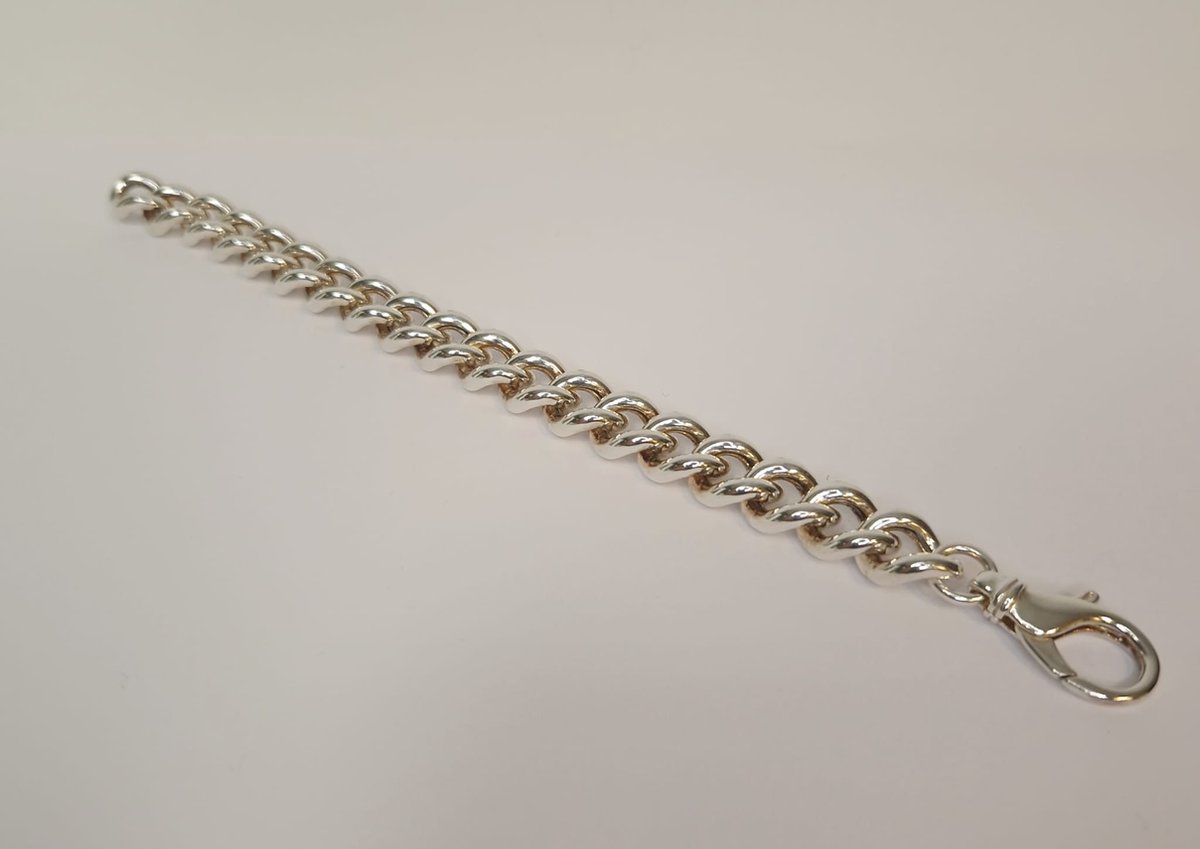 Zilver – gourmet - armband – 925dz – 21cm – uitverkoop Juwelier Verlinden St. Hubert – van €327,= voor €275,=