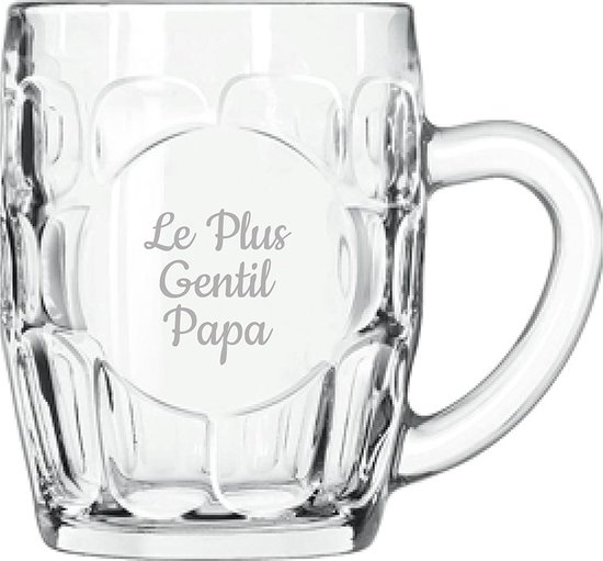 Chope à bière gravée - 55cl - Le Plus Gentil Papa