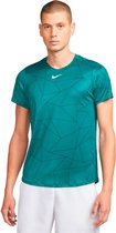 Nike Court Dri Fit Advantage Printed T-shirt Met Korte Mouwen Mannen Groen - Maat XL