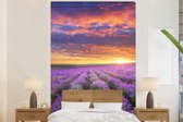 Behang - Fotobehang Lavendel - Wolken - Lente - Breedte 160 cm x hoogte 240 cm