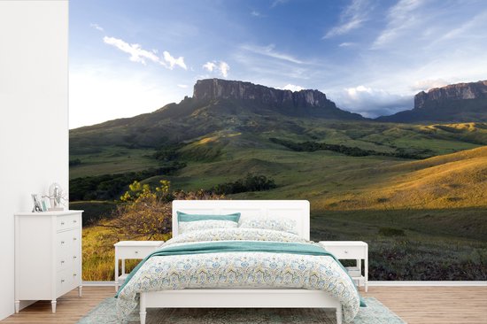 Papier peint vinyle - Coucher de soleil dans le parc national de Canaima au Venezuela largeur 390 cm x hauteur 260 cm - Tirage photo sur papier peint (disponible en 7 tailles)