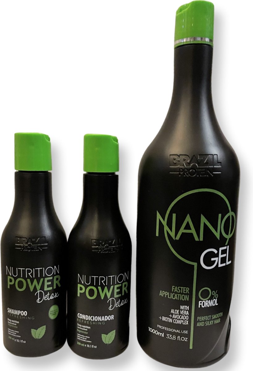 Brazil Protein Nano Gel 1000 ml & Shampoo & Conditioner NANOGEL O%FORMOL