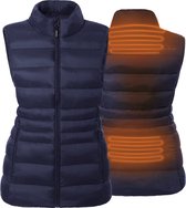 Verwarmde Mouwloze Vest - Slim Fit Voor Vrouwen - extra gevoerde kraag - Super Power technologie - blauw