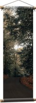WallClassics - Affiche textile - Chemin à travers la forêt - 30x90 cm Photo sur textile