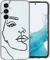 iMoshion Hoesje Geschikt voor Samsung Galaxy A54 (5G) Hoesje Siliconen - iMoshion Design hoesje - Transparant / Line Art Woman White